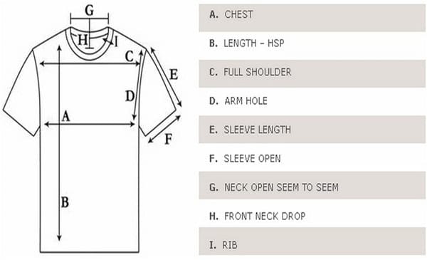 T-shirt measuring parts