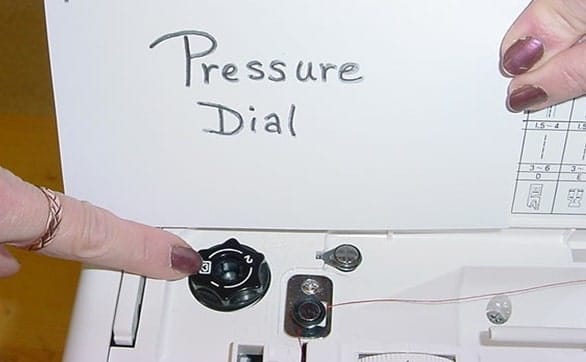 pressure dial on sewing machine