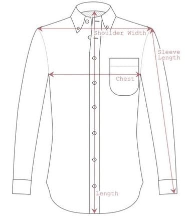 Measurement procedure of a dress shirt