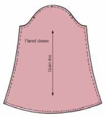 Flared sleeve hem allowances