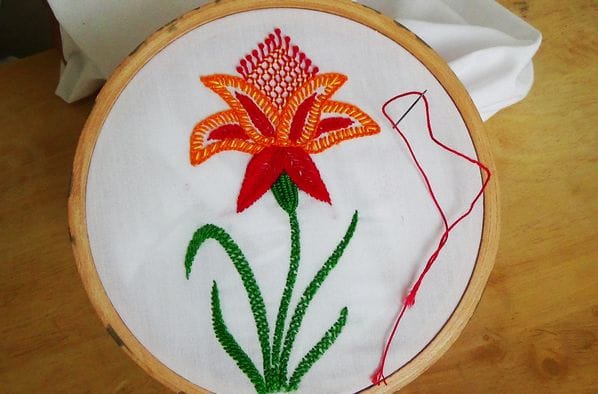 Blanket stitch embroidery