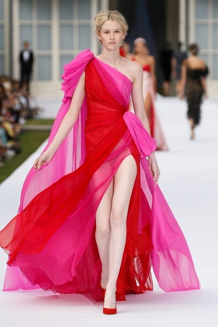Silk Chiffon haute couture dress