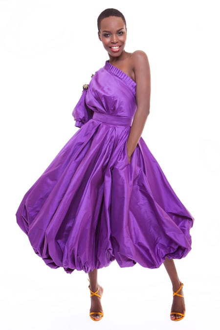 Silk Dupioni haute couture dress