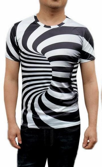 3D Optical illusion Breathable T-Shirt Hypnosis Swirl Print Men