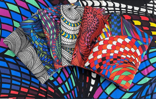 OP art on woven fabrics