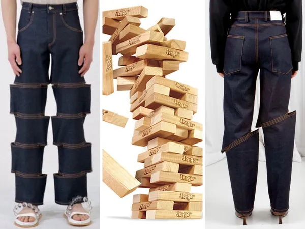 OP art slash jeans by South Korean brand named 'Leje.