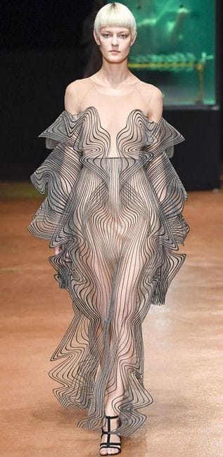 Optical illusion transparent dress by Iris van Herpen