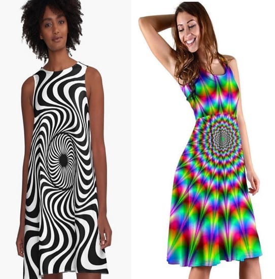 Striking design and trippy illusions on dress design