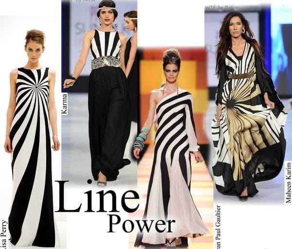 Lines are apply on dress design as a elements of fashion design