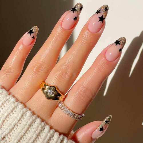 French Mani With Stars