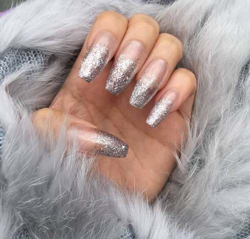 Silver Ombre Nail Art